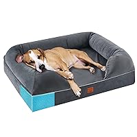 Orthopedic Dog Bed Full Memory Foam, 36x28, Grey, Waterproof Liner, Removable Cover, CertiPUR-US Certified