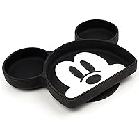 Bumkins Disney Silicone Grip Dish, Suction Plate, Divided Plate, Baby Toddler Plate, BPA Free, Microwave Dishwasher Safe - Mickey Mouse-1 Count (Pack of 1)