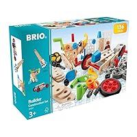 Brio Builder 34587 - Builder Construction Set - 136-Piece Construction Set STEM Toy with Wood and Plastic Pieces for Kids Age 3 and Up