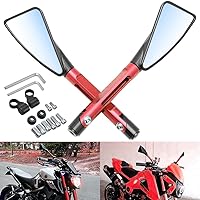 Motorcycle Rear view Mirror Red Triangle Demon Blade Style Motorbike 7/8