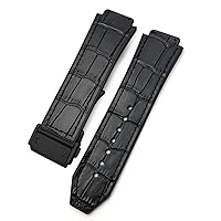 20mm 22mm Cowhide Leather Rubber Watchband 25mm * 19mm Fit for Hublot Watch Strap Calfskin Silicone Bracelets Sport (Color : 16, Size : 28mm)