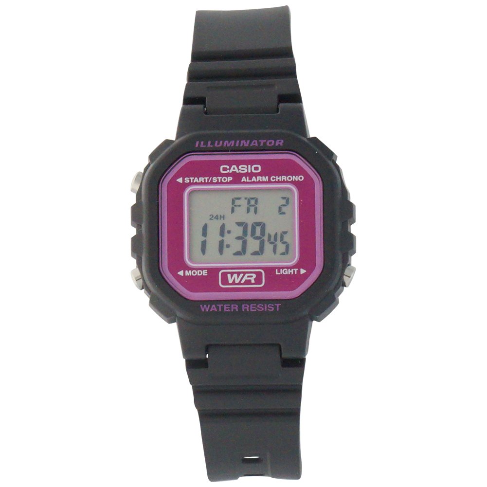 Casio Women's LA20WH-4ACF Classic Digital Black and Pink Resin Watch