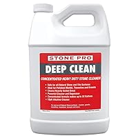 Stone Pro Deep Clean NON-Acidic Alkaline Cleaner Concentrate For Cleaning Polished, Honed, Flamed or Tumbled Marble, Travertine, Grout, Granite, Limestone & All Ceramic, Porcelain Surfaces(1 gallon)