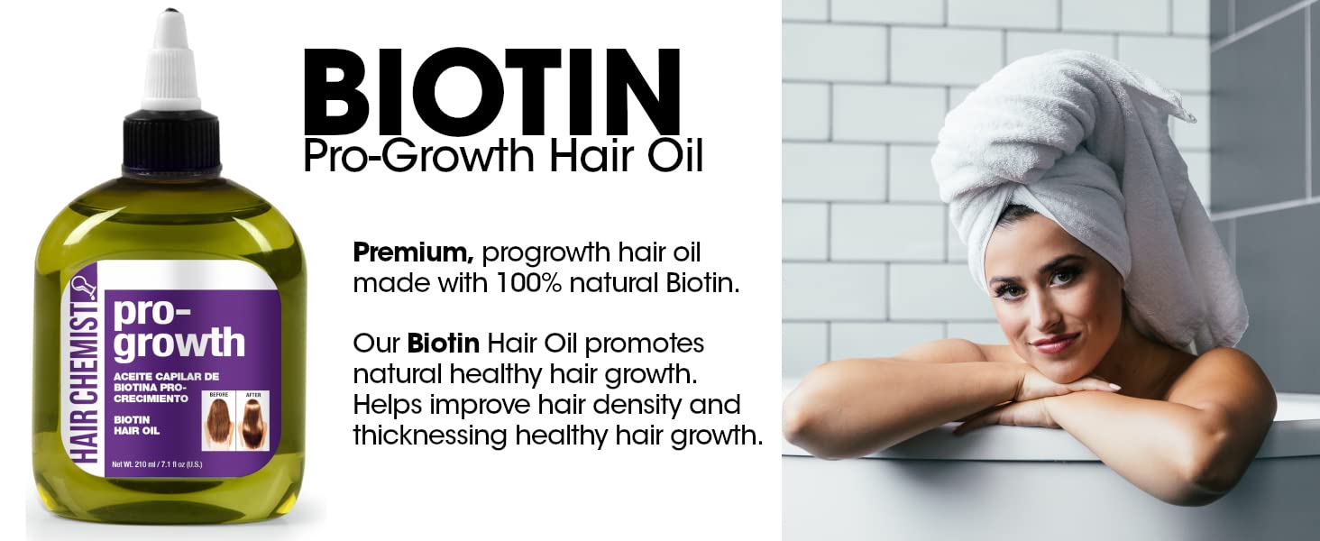 Hair Chemist Pro-Growth Biotin Hair Oil 7.1 oz. - Hair Oil for Hair Growth
