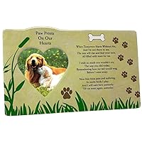 BANBERRY DESIGNS Dog Memorial Photo Frame with Easel Back - When Tomorrow Starts Without Me - Heart Shaped Picture Opening - In Loving Memory of Dogs
