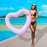 GUCABE Inflatable Swim Rings, Heart Shaped Swimming Pool Float Loungers Tube, Water Fun Beach Party Toys for Kids, Adults