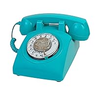 TelPal Retro Landline Telephone Wired Antique Vintage Telephone with Old Fashioned Rotating Dial Decorative Classic 80s Phone Gift