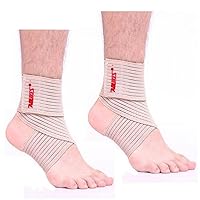 (1 Pair Elasticity Ankle Compression Bandage Wrap Support Brace Breathable Foot Strap for Men Women Running Basketball Football Volleyball Gym Fitness