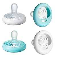 Tommee Tippee Breast-Like Pacifier, 6-18 months, Skin-Like Texture, Symmetrical Design, BPA-Free Binkies, Pack of 4