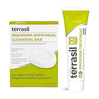 terrasil Ringworm Treatment 2-Product Kit: Ringworm Cream + Daily Ringworm Soap Bar for Adults and Kids to Treat Most Ringworm Infections (14gm Tube + 75gm bar)