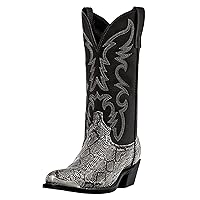 Men's/Women's Unisex Style Pointed Toe Low-Heel Stitching Square Heel Embroidered Mid-Pipe Cowboy Boots For Men