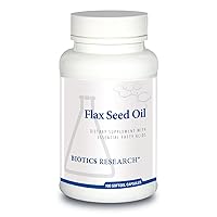 Biotics Research Flax Seed Oil Each Capsule Contains 1,000 of Pure Flax Seed Oil. Cold Pressed from Certified organically Grown Flax Seed. Heart Health. 100 Softgels
