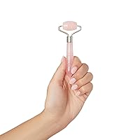 Mini Rose Quartz Roller for Face - Improves Skin Tone and Blood Circulation - Skin Care Face Roller Reduces Under-Eye Puffiness and Dark Circles