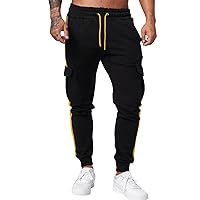 Work Pants Slim Straight Leg Spliced Solid Color Lace-up Running Workout Pant with Foam