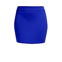 Women's Mini Skirt – Stretch Knit Bodycon Slim Fit Pencil Solid Skirts Made in USA
