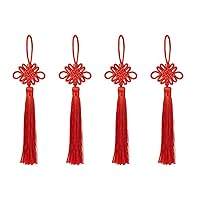 50-Pack Chinese Knot Silk Tassel Brush Fringe Phone Satin Tassels Pendant Tassels Handmade Chinese Knotting Cord for Crafts DIY Home Decor