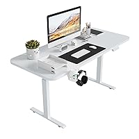Large 55Inch Electric Standing Desk Height Adjustable, Sit Stand up Desk Home Office Computer Ergonomic Desk Memory Preset with Pencil Tray