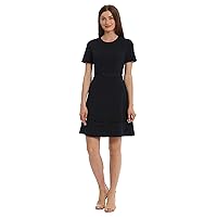 Maggy London Women's Sophisticated Fit and Flare Dress with Trim Details Event Occasion Guest of