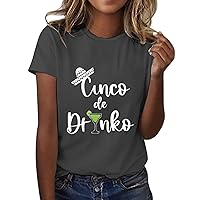 Cinco De Mayo Shirts for Women Mexican Fiesta Party Short Sleeve Drinking T Shirt Graphic Tees Funny Cute Tops Fashion