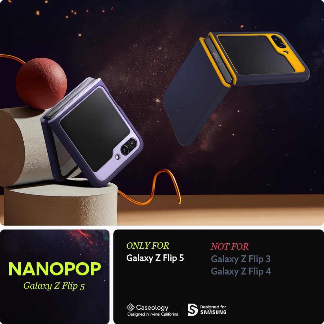 Caseology Nano Pop Silicone Case Compatible with Samsung Galaxy Z Flip 5 Case (2023) - Black Sesame