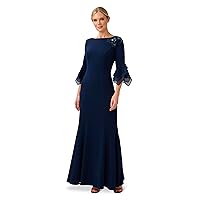 Adrianna Papell Women's Embellished Knit Crepe Gown