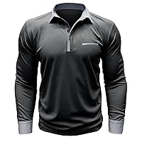 Men's Long Sleeve Golf Shirt Casual Slim Fit Workout T-Shirt Lightweight Tee Shirts Athletic Fit Muscle Polo Tops