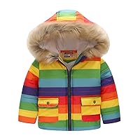 Toggle Coat Juniors Kids Coat Winter Baby Jacket Girls Hooded Prints Toddler Outwear Zipper Windproof 5t down Coat Girls