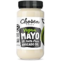 Chosen Foods Classic Vegan Avocado Oil-Based Mayonnaise, Gluten & Dairy Free, Low-Carb, Keto & Paleo Diet Friendly, Mayo for Sandwiches, Dressings and Sauces (24 fl oz)