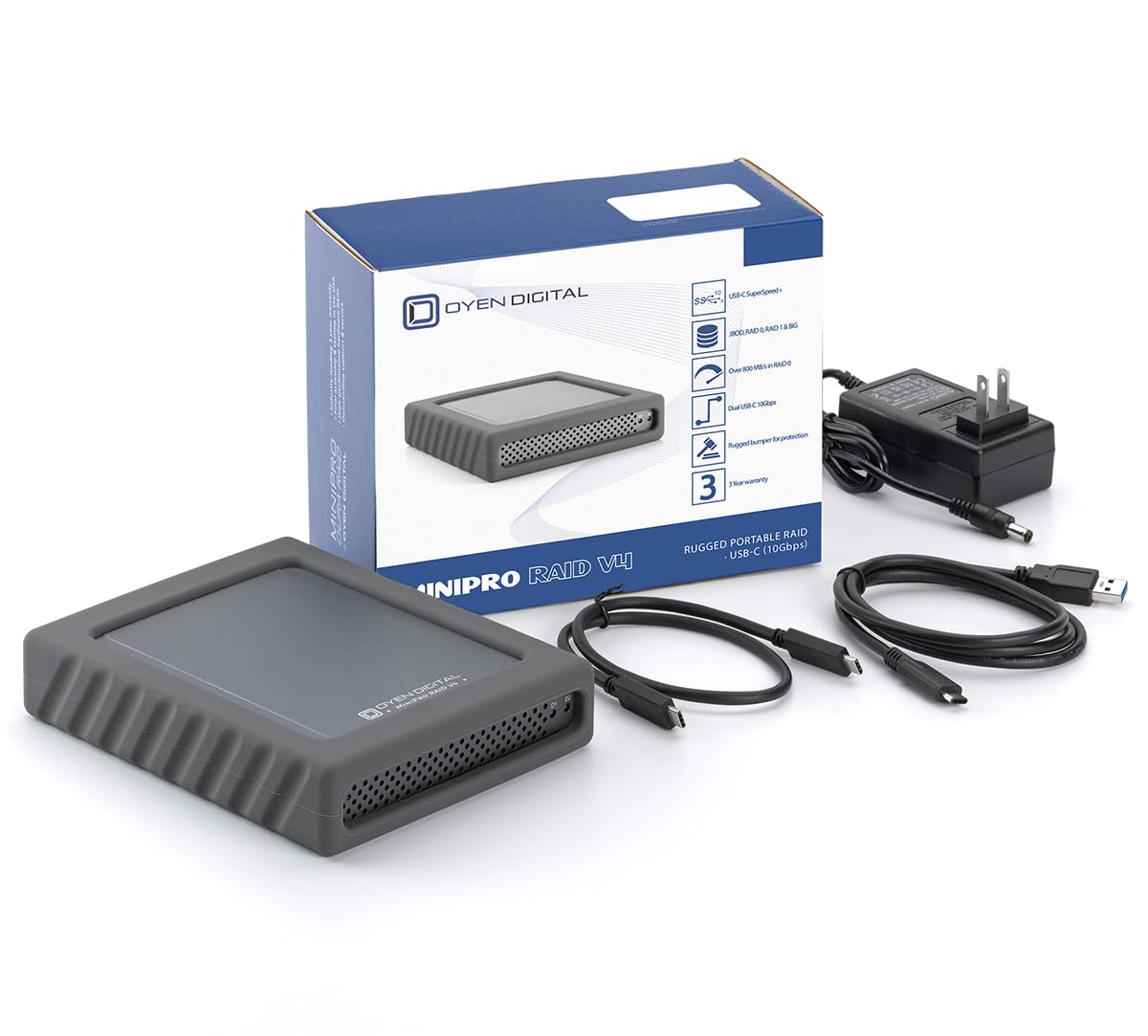 Oyen Digital 16TB SSD MiniPro RAID V4 USB-C Portable Solid State Drive