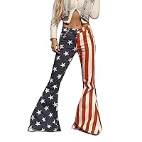 4th of July Outfits for Women Girl Jeans Fmaily Matching Mother and Me Patriotic American Flag Long Pants July 4th