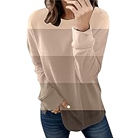 Women's Long Sleeve Tops Casual Loose Cotton Linen Shirts Patchwork Print Blouses LIghtweight Sweatshirt Pullover