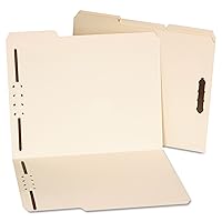 Universal 13420 Deluxe Reinforced Top Tab Folders, 2 Fasteners, 1/3 Tab, Letter, Manila, 50/Box