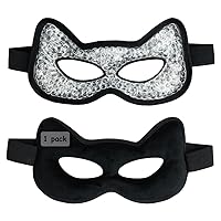 Cooling Eye Mask Gel Eye Mask Reusable Cold Eye Mask for Puffy Eyes, Eye Ice Pack Eye Mask with Soft Plush Backing for Dark Circles, Migraine, Stress Relief(Black)