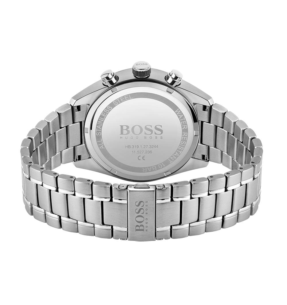 BOSS Men's Quartz Watch with Stainless Steel Strap, Silver, 22 (Model: 1513818)