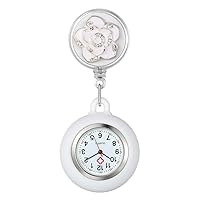 Lancardo Retractable Nurse Watch with Second Hand for Women Clip-on Lapel Hanging Nurses Watch Badge Stethoscope for Nurses Fob Pocket Watch with Silicone Cover