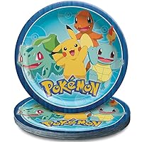 Round Multicolor Pokemon Paper Plates (Pack of 8) - 9