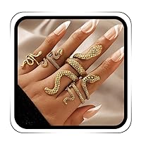 Vintage Snake Ring Knuckle Statement Rings Biker Stackable Ring Reptile Serpent Band Ring Halloween Ring Jewelry for Women and Girls