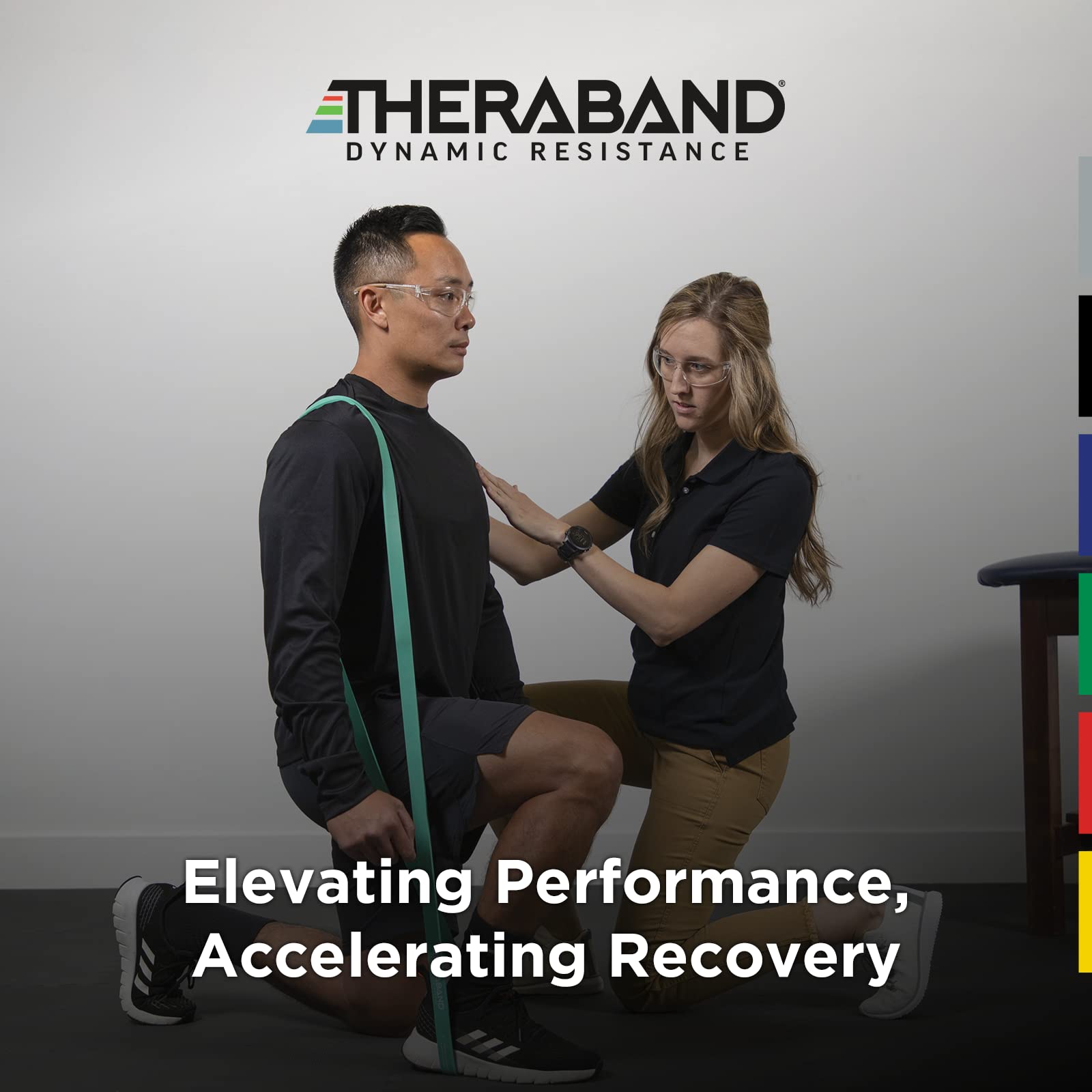 THERABAND High Resistance Bands, Set of 2 Elastic Super Bands for Improving Flexibility, Injury Rehab, & Full Body Workouts, Heavy Duty Stretch Bands for Lifting