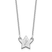 Jewels By Lux Initial Star Cable Chain Necklace (Length 18 in)