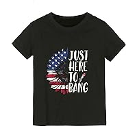 Boys Camouflage Shirt Summer Toddler Boys Girls Short Sleeve Independence Day 4 of July Letter Prints T Shirt