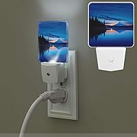 Blue Sunset Print Night Light with Light Sensors Plug in LED Lights Smart Nightstand Lamp Plug in Night Light for Bedroom Bathroom Hallway Home Decor