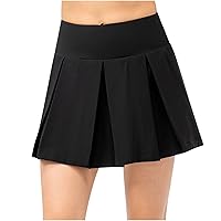 Women High Waist Pleated Mini Skirt Skater Tennis Skirt Flowy Mini Skirt Workout Hiking Golf Plaid Skirt for Teen Girls