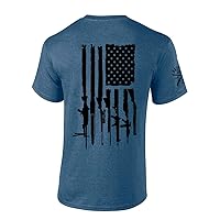 Patriot Pride Collection Creation of Our Nation Gun and Holy Bible American Flag Sleeve Men's Short Sleeve Graphic Tee