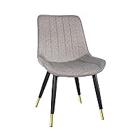 GIA Retro Armless Upholstered Side Dining Chair with Vegan Leather, Gray,Qty of 1