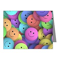 Note Card Lots of Pastel Smiley Faces