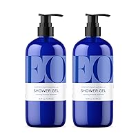 EO Shower Gel Body Wash, 16 Ounce (Pack of 2), Lavender, Organic Plant-Based Skin Conditioning Cleanser with Pure Essentials Oils