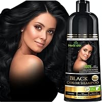Herbishh Hair Color Shampoo for Gray – Magic Dye Colors in Minutes–Long Lasting–500 Ml–3-In-1 Color–Ammonia-Free (Black)