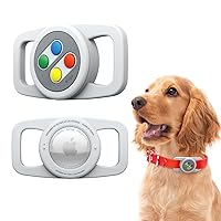 elago Airtag Pet Collar W5 Case Compatible with Apple AirTag - Drop Protection Keychain, Cute Design (Track Dogs, Keys, Backpacks, Purses) Tracking Device Not Included (Light Grey)