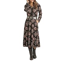 Rock and Roll Paisley Print Midi Dress Cowgirl 25D1886