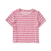 AEROPOSTALE Womens Burnout Cropped Graphic T-Shirt, Pink, Medium